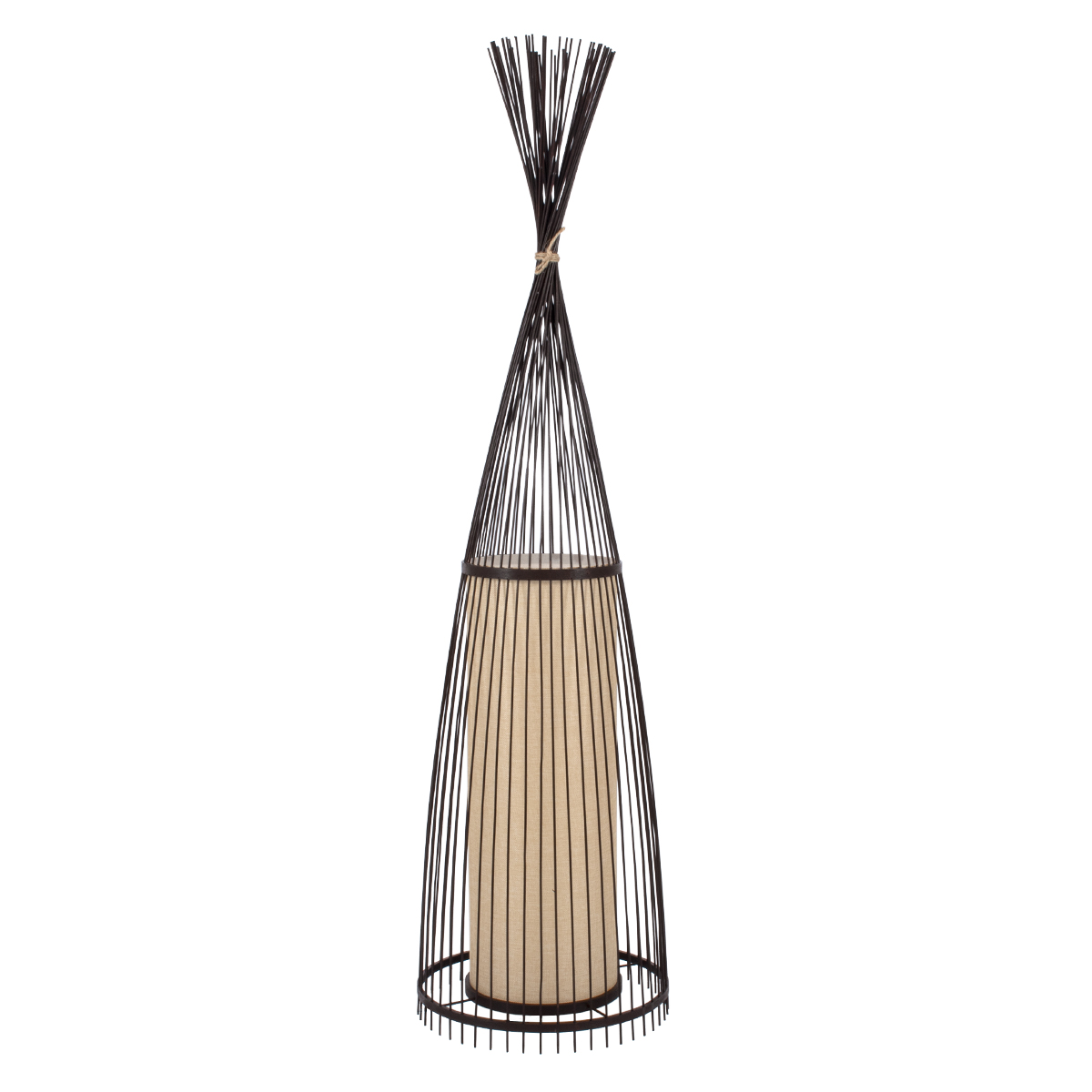 Boho Επιδαπέδιο Φωτιστικό με Ντουί 1 x E27 AC 220-240V IP20 - Καφέ & Μπεζ - Μ40 x Π40 x Υ150cm