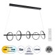 Μοντέρνο Κρεμαστό Φωτιστικό Οροφής LED 75W 8400lm 360° AC 220-240V IP20 Ρυθμιζόμενο Λευκό CCT με Χειριστήριο από 2700K έως 6000K Dimmable - Lumileds SMD Chip - Μαύρο Ματ - Μ120 x Π25 x Υ25cm - 3 Χρόνια Εγγύηση