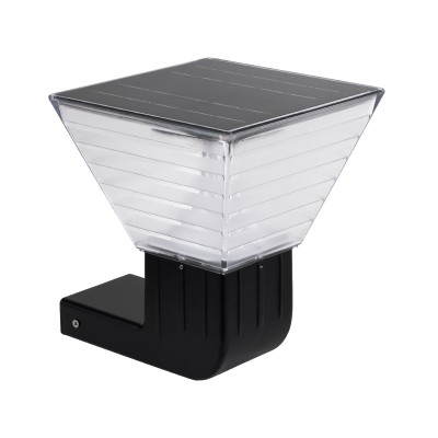 Μοντέρνο Φωτιστικό Τοίχου - Απλίκα LED 10W 500lm 120° με Ενσωματωμένο Φωτοβολταϊκό Panel 6V 2W & Επαναφορτιζόμενη Μπαταρία Li-ion 3.2V 1800mAh με Αισθητήρα Ημέρας-Νύχτας Αδιάβροχο IP65 Ρυθμιζόμενο Λευκό CCT με Διακόπτη στο Σώ