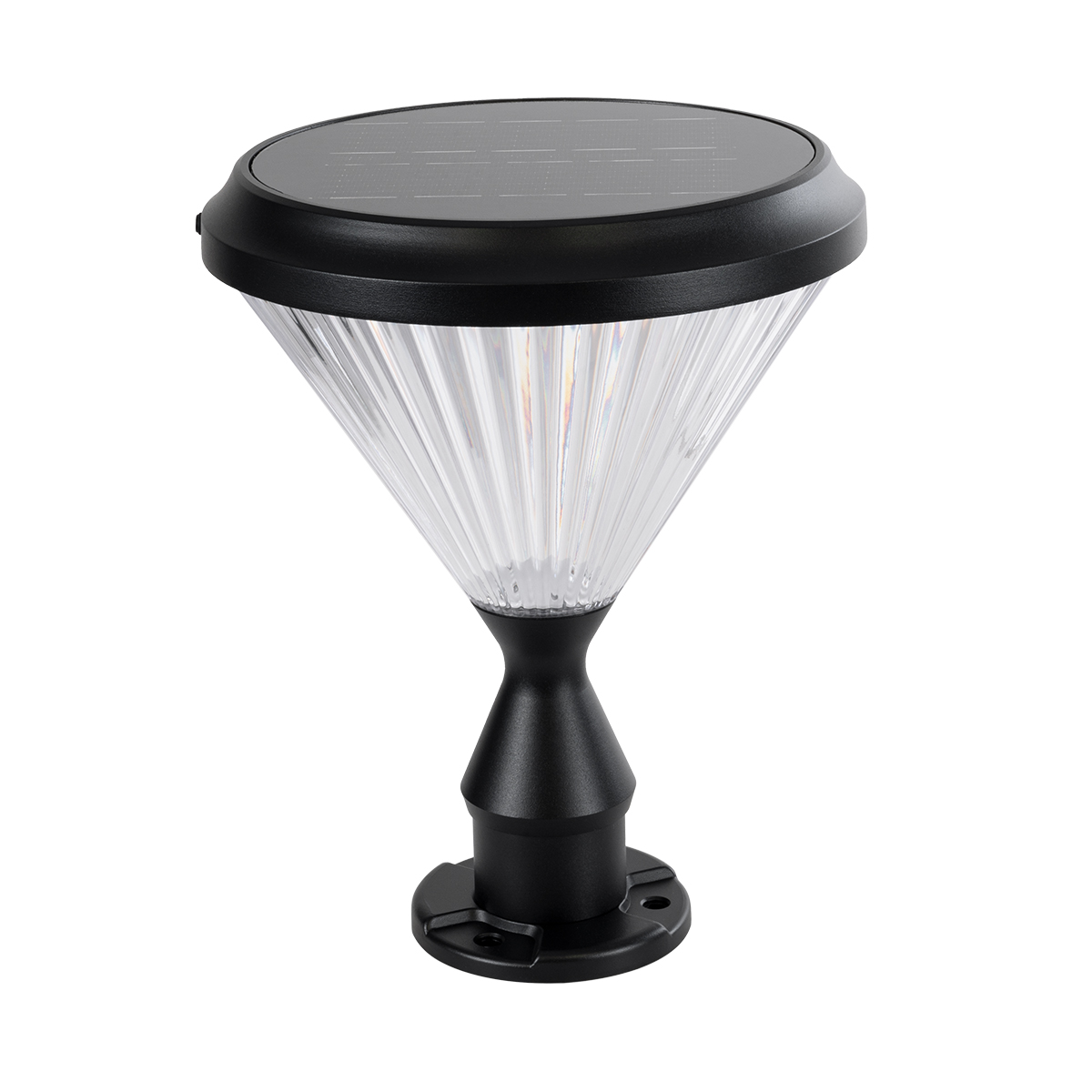 Φωτιστικό Κολωνάκι Κήπου LED 10W 500lm 120° DC 5V με Ενσωματωμένο Φωτοβολταϊκό Panel 6V 2W & Επαναφορτιζόμενη Μπαταρία Li-ion 3.2V 8000mAh με Αισθητήρα Ημέρας-Νύχτας Αδιάβροχο IP65 Ψυχρό Λευκό 6000K - Sanan SMD Chip - Γκρι Ανθρα