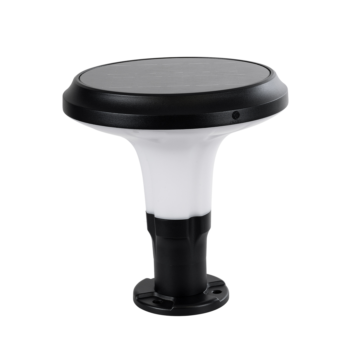  Φωτιστικό Κολωνάκι Κήπου LED 10W 500lm 120° με Ενσωματωμένο Φωτοβολταϊκό Panel 6V 2W & Επαναφορτιζόμενη Μπαταρία Li-ion 3.2V 1800mAh με Αισθητήρα Ημέρας-Νύχτας Αδιάβροχο IP65 Ψυχρό Λευκό 6000K - Sanan SMD Chip - Γκρι Ανθρακί -
