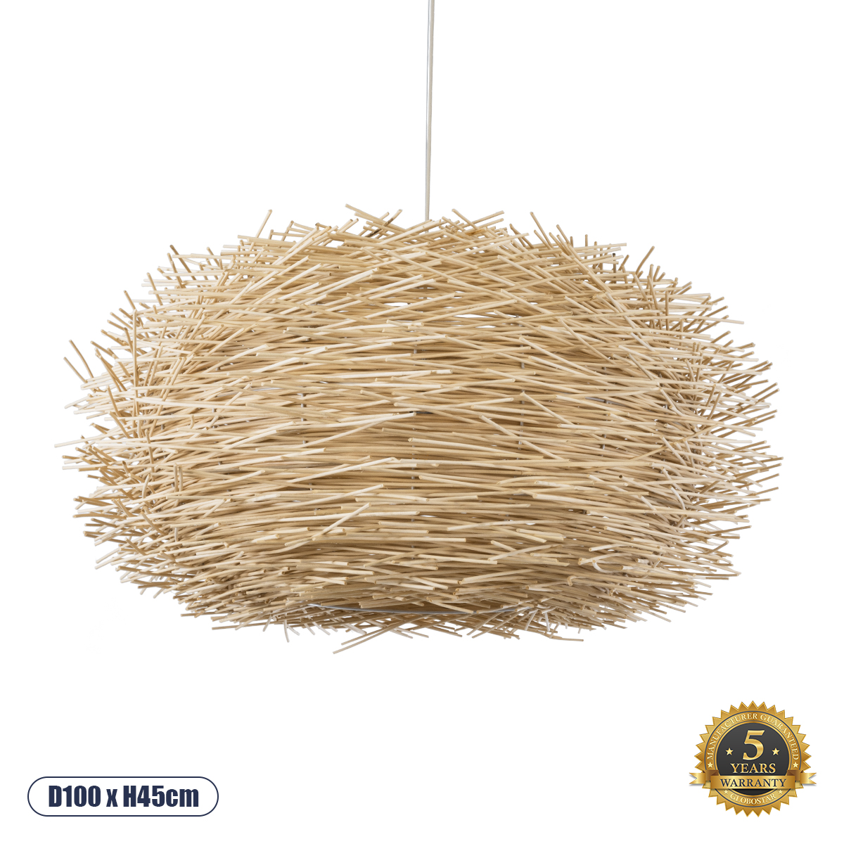 Boho Κρεμαστό Φωτιστικό Οροφής με Ντουί 1 x E27 AC 220-240V IP20 - Μπεζ - Μ100 x Π100 x Υ45cm