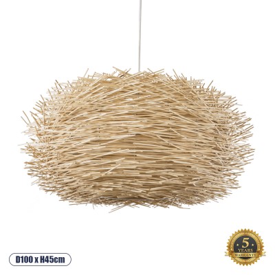Boho Κρεμαστό Φωτιστικό Οροφής με Ντουί 1 x E27 AC 220-240V IP20 - Μπεζ - Μ100 x Π100 x Υ45cm