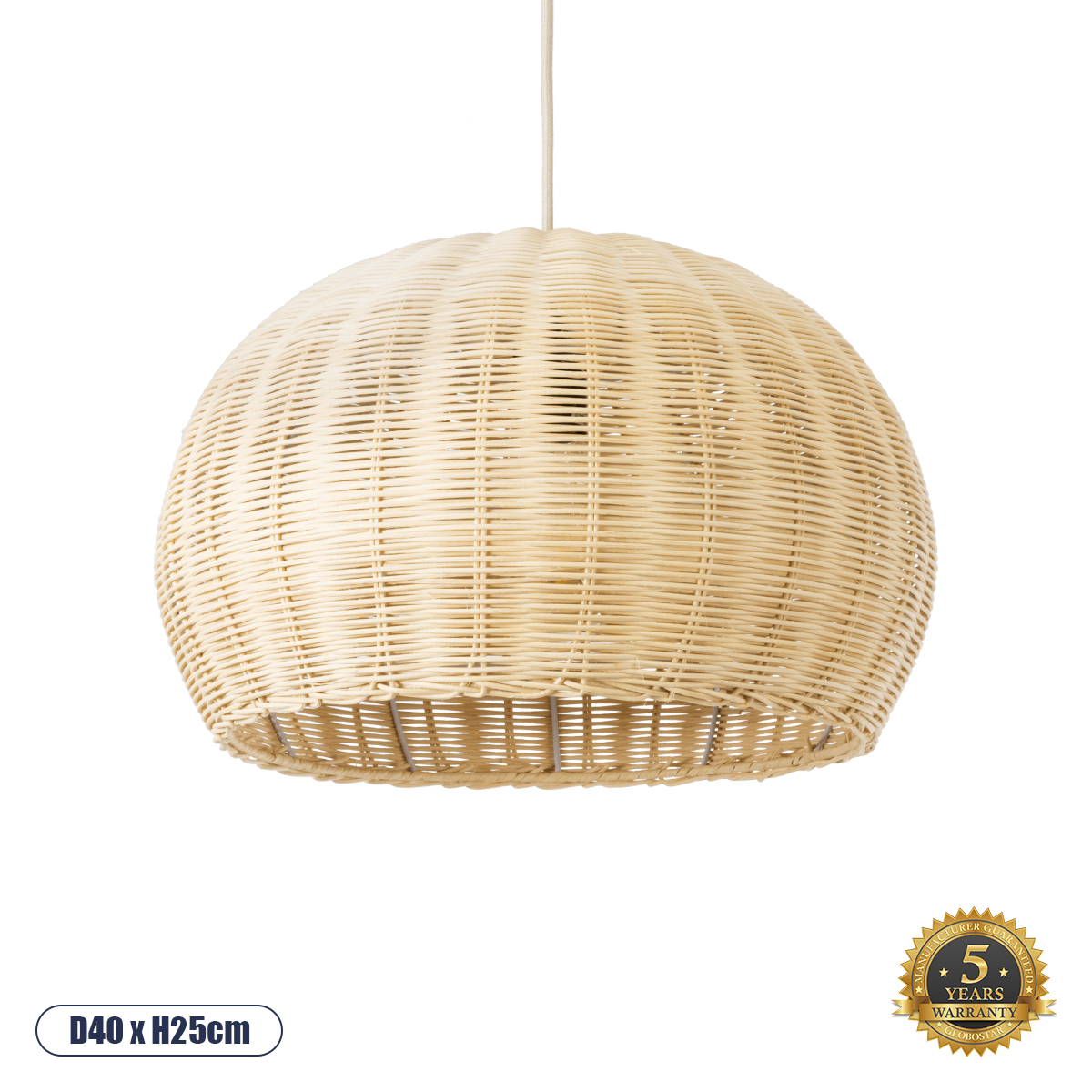 Boho Κρεμαστό Φωτιστικό Οροφής με Ντουί 1 x E27 AC 220-240V IP20 - Μπεζ - Μ40 x Π40 x Υ25cm