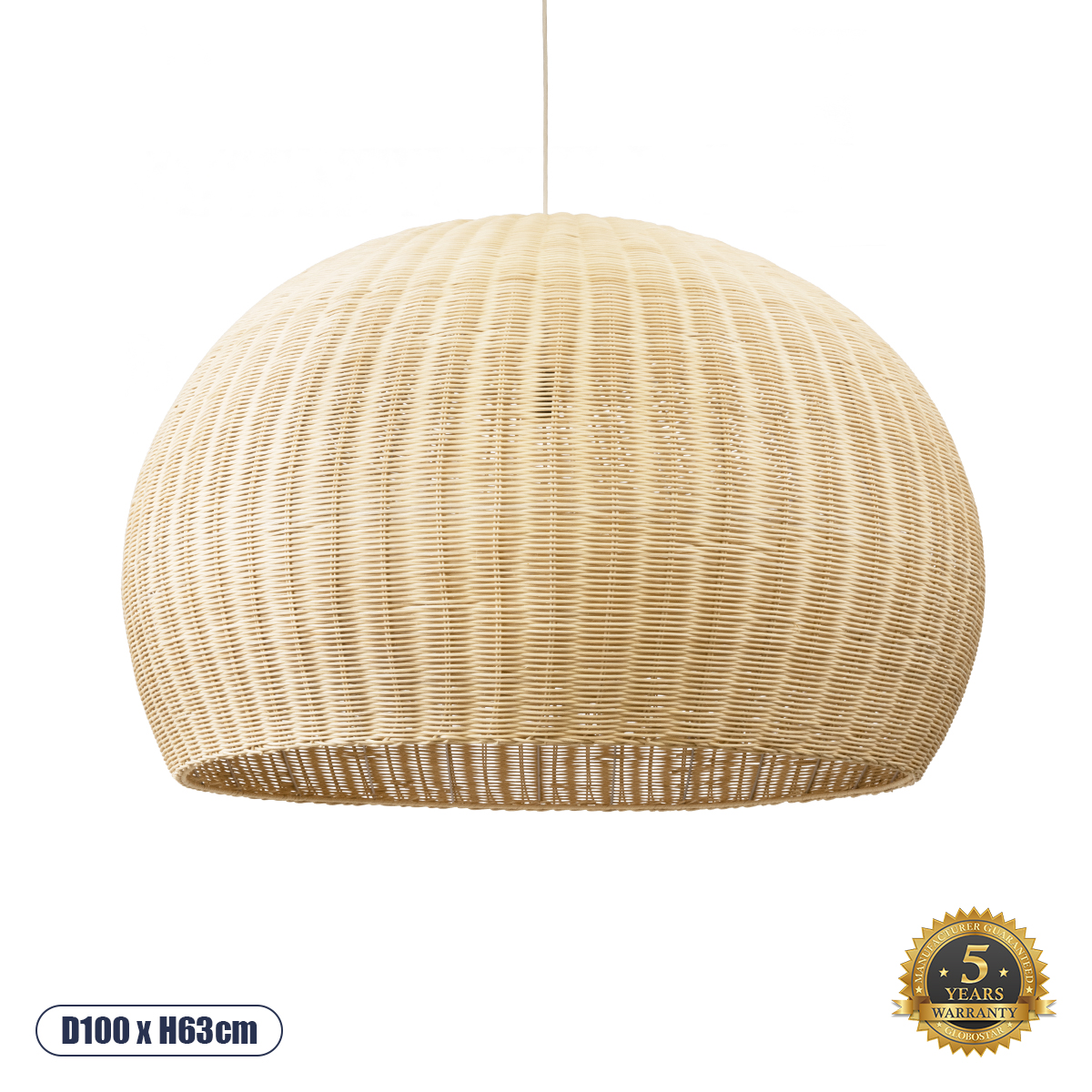 Boho Κρεμαστό Φωτιστικό Οροφής με Ντουί 1 x E27 AC 220-240V IP20 - Μπεζ - Μ100 x Π100 x Υ63cm