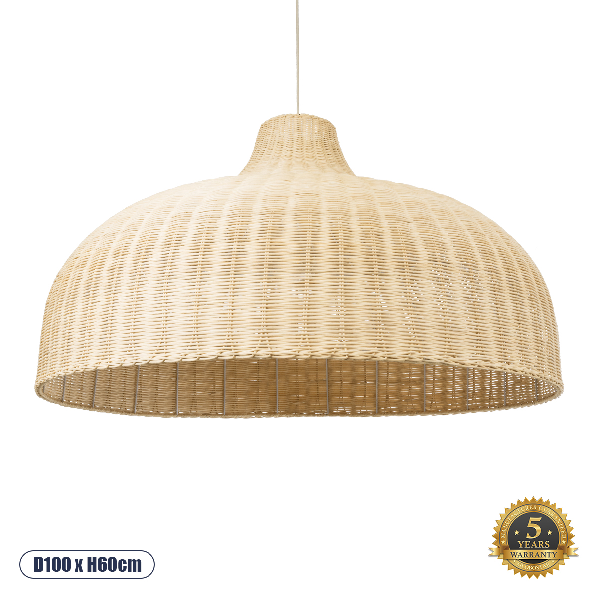 Boho Κρεμαστό Φωτιστικό Οροφής με Ντουί 1 x E27 AC 220-240V IP20 - Μπεζ - Μ100 x Π100 x Υ60cm