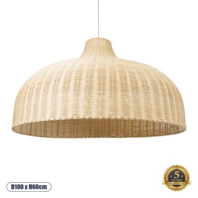 Boho Κρεμαστό Φωτιστικό Οροφής με Ντουί 1 x E27 AC 220-240V IP20 - Μπεζ - Μ100 x Π100 x Υ60cm