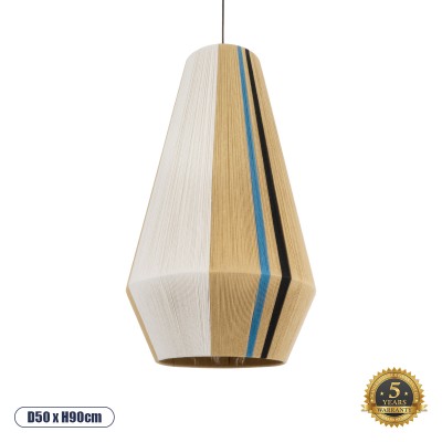 Boho Κρεμαστό Φωτιστικό Οροφής με Ντουί 1 x E27 AC 220-240V IP20 - Πολύχρωμο - Μ50 x Π50 x Υ90cm
