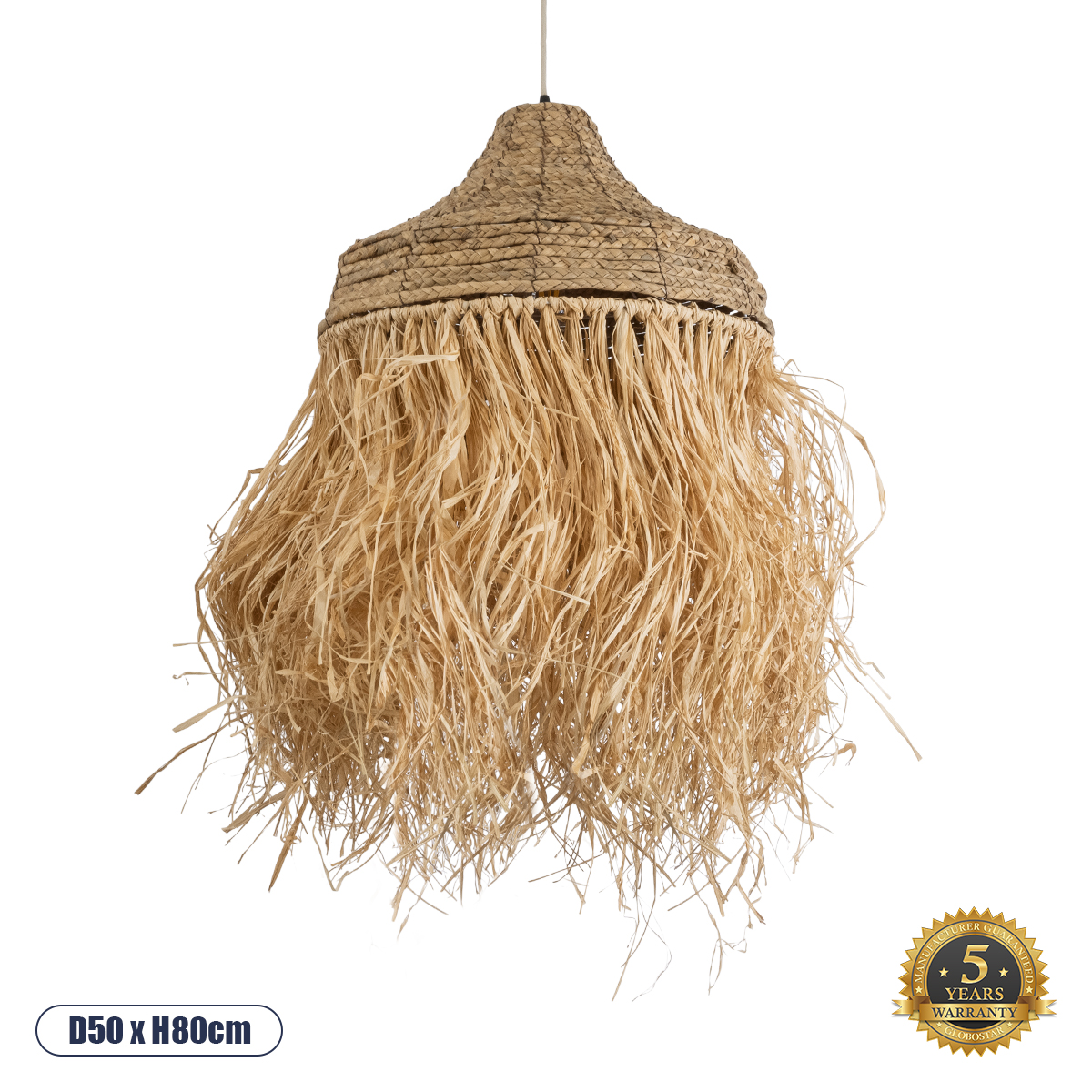 Boho Κρεμαστό Φωτιστικό Οροφής με Ντουί 1 x E27 AC 220-240V IP20 - Μπεζ - Μ50 x Π50 x Υ80cm