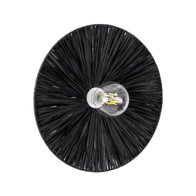 Boho Φωτιστικό Τοίχου - Απλίκα με Ντουί 1 x E27 AC 220-240V IP20 - Μαύρο - Μ40 x Π40 x Υ9cm
