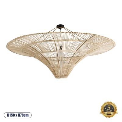 Boho Φωτιστικό Οροφής με Ντουί 1 x E27 AC 220-240V IP20 - Μπεζ - Μ150 x Π150 x Υ78cm
