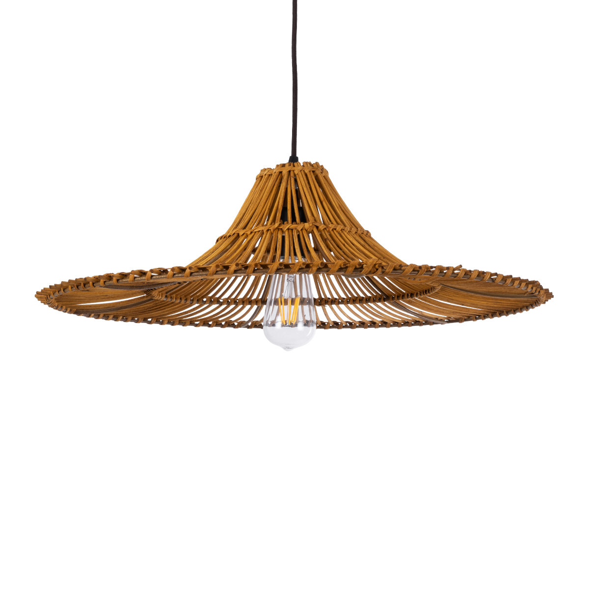 Boho Κρεμαστό Φωτιστικό Οροφής με Ντουί 1 x E27 AC 220-240V IP20 - Καφέ - Μ60 x Π60 x Υ18cm
