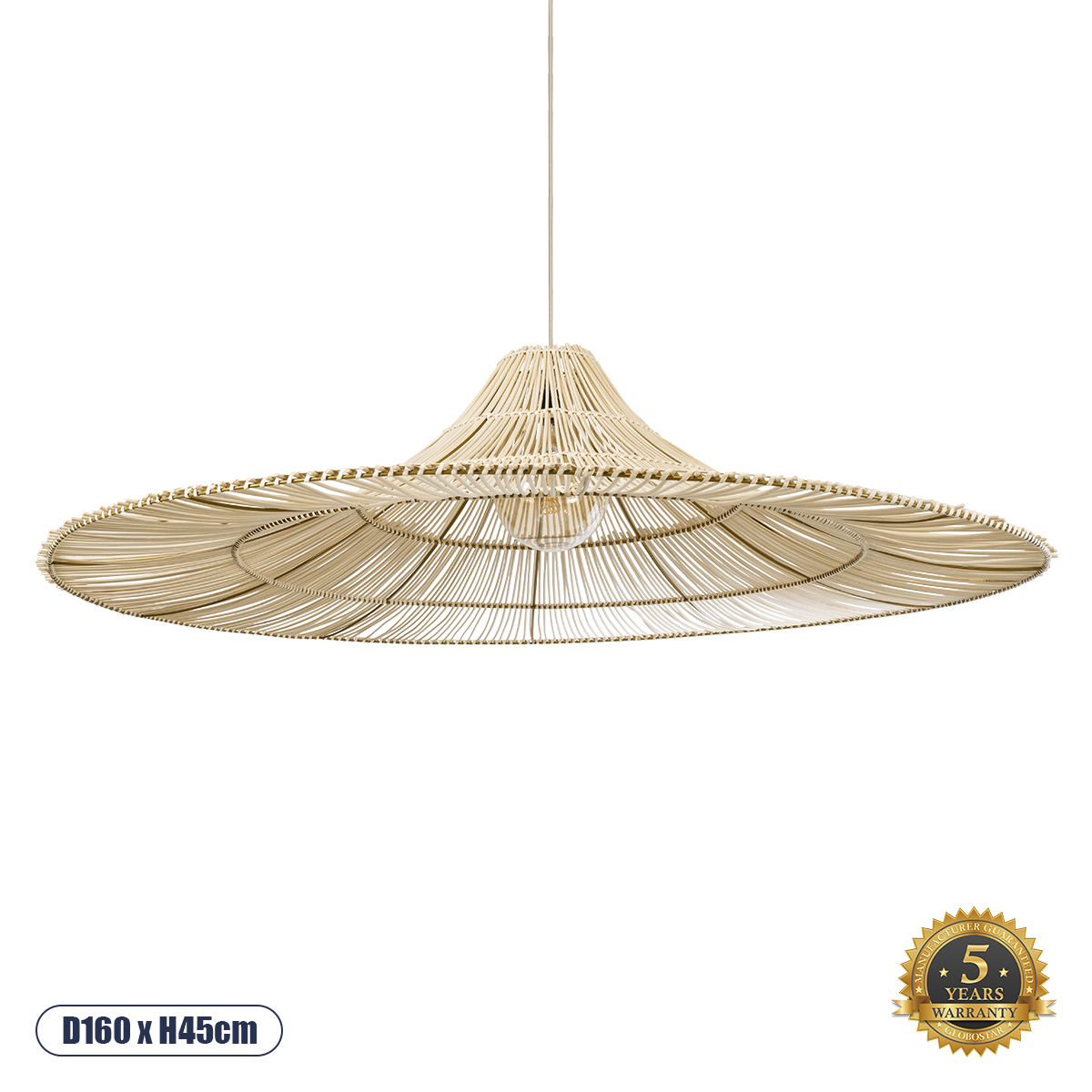 Boho Κρεμαστό Φωτιστικό Οροφής με Ντουί 1 x E27 AC 220-240V IP20 - Μπεζ - Μ160 x Π160 x Υ45cm