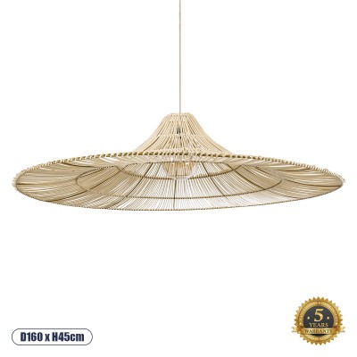 Boho Κρεμαστό Φωτιστικό Οροφής με Ντουί 1 x E27 AC 220-240V IP20 - Μπεζ - Μ160 x Π160 x Υ45cm