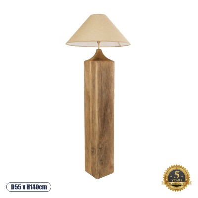 Boho Επιδαπέδιο Φωτιστικό με Ντουί 1 x E27 AC 220-240V IP20 - Καφέ & Μπεζ - Μ55 x Π55 x Υ140cm