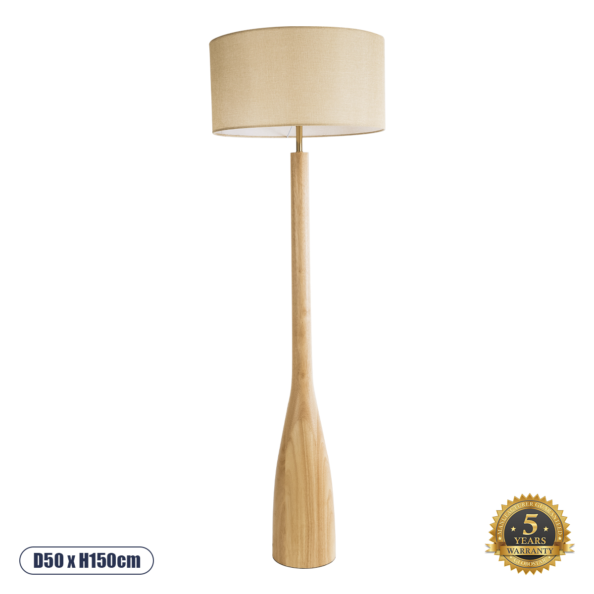 Boho Επιδαπέδιο Φωτιστικό με Ντουί 1 x E27 AC 220-240V IP20 - Μπεζ - Μ50 x Π50 x Υ150cm