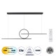 Μοντέρνο Κρεμαστό Φωτιστικό Οροφής LED 67W 7504lm 300° AC 220-240V IP20 Ρυθμιζόμενο Λευκό CCT με Χειριστήριο από 2700K έως 6000K Dimmable - Lumileds SMD Chip - Μαύρο Ματ - Μ110 x Π4.5 x Υ34cm - 3 Χρόνια Εγγύηση