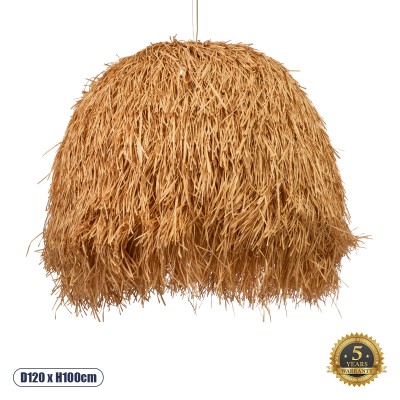 Boho Κρεμαστό Φωτιστικό Οροφής με Ντουί 1 x E27 AC 220-240V IP20 - Μπεζ - Μ120 x Π120 x Υ100cm