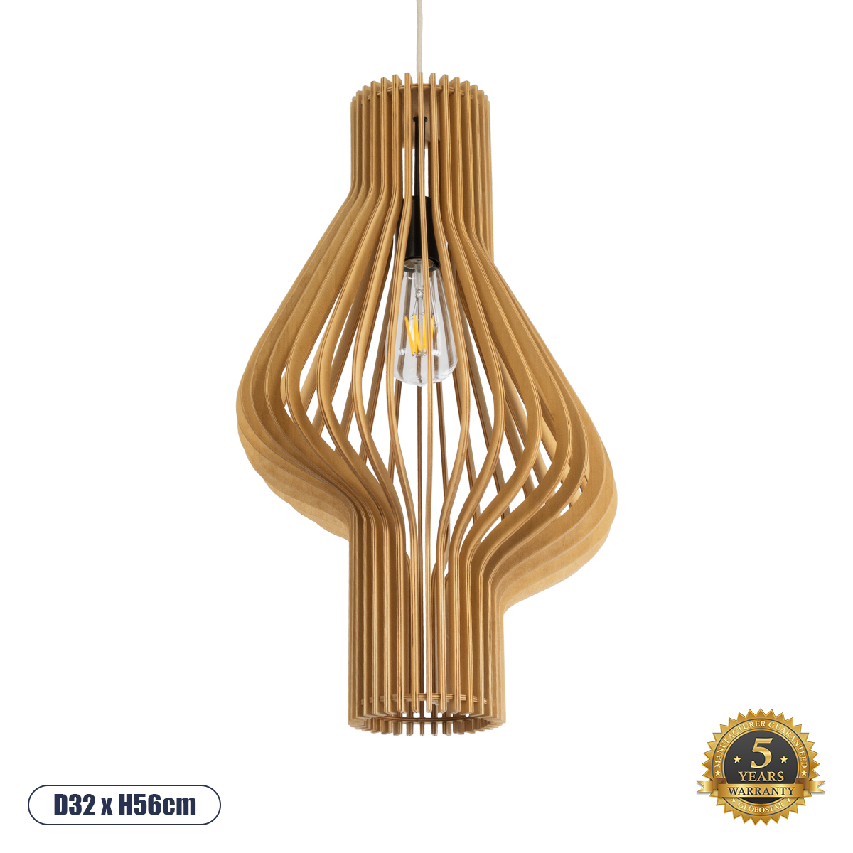 Boho Κρεμαστό Φωτιστικό Οροφής με Ντουί 1 x E27 AC 220-240V IP20 - Μπεζ - Μ32 x Π32 x Υ56cm