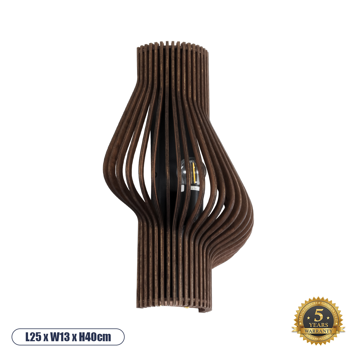 Boho Φωτιστικό Τοίχου - Απλίκα με Ντουί 1 x E27 AC 220-240V IP20 - Καφέ - Μ25 x Π13 x Υ40cm