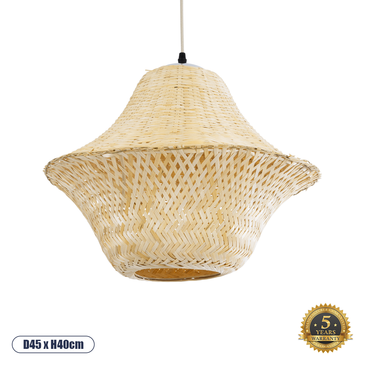Boho Κρεμαστό Φωτιστικό Οροφής με Ντουί 1 x E27 AC 220-240V IP20 - Μπεζ - Μ45 x Π45 x Υ40cm