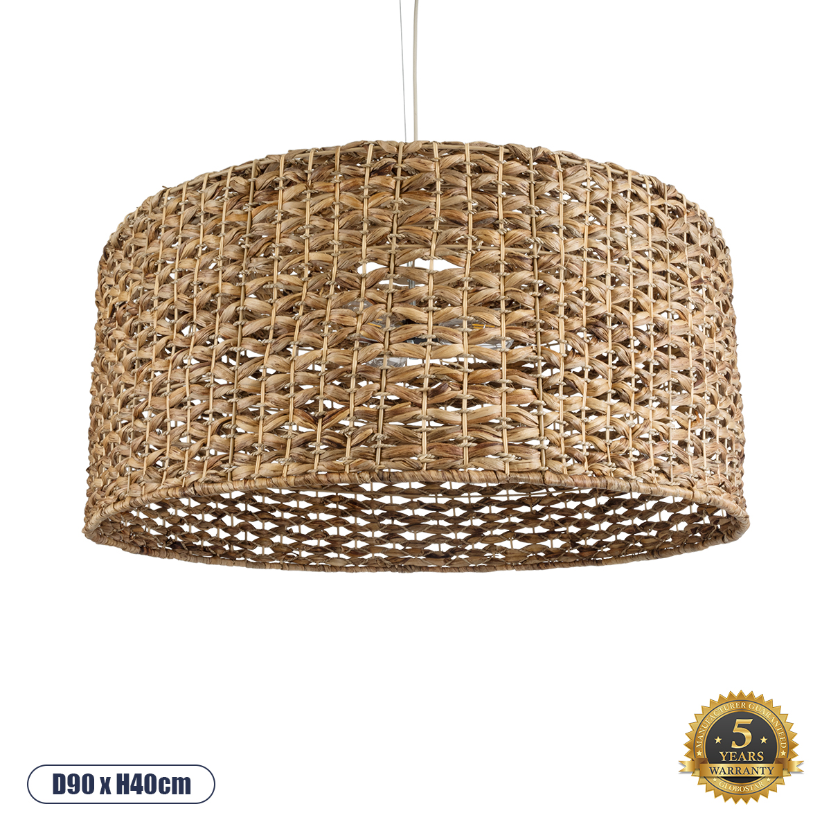Boho Κρεμαστό Φωτιστικό Οροφής με Ντουί 1 x E27 AC 220-240V IP20 - Καφέ - Μ90 x Π90 x Υ40cm