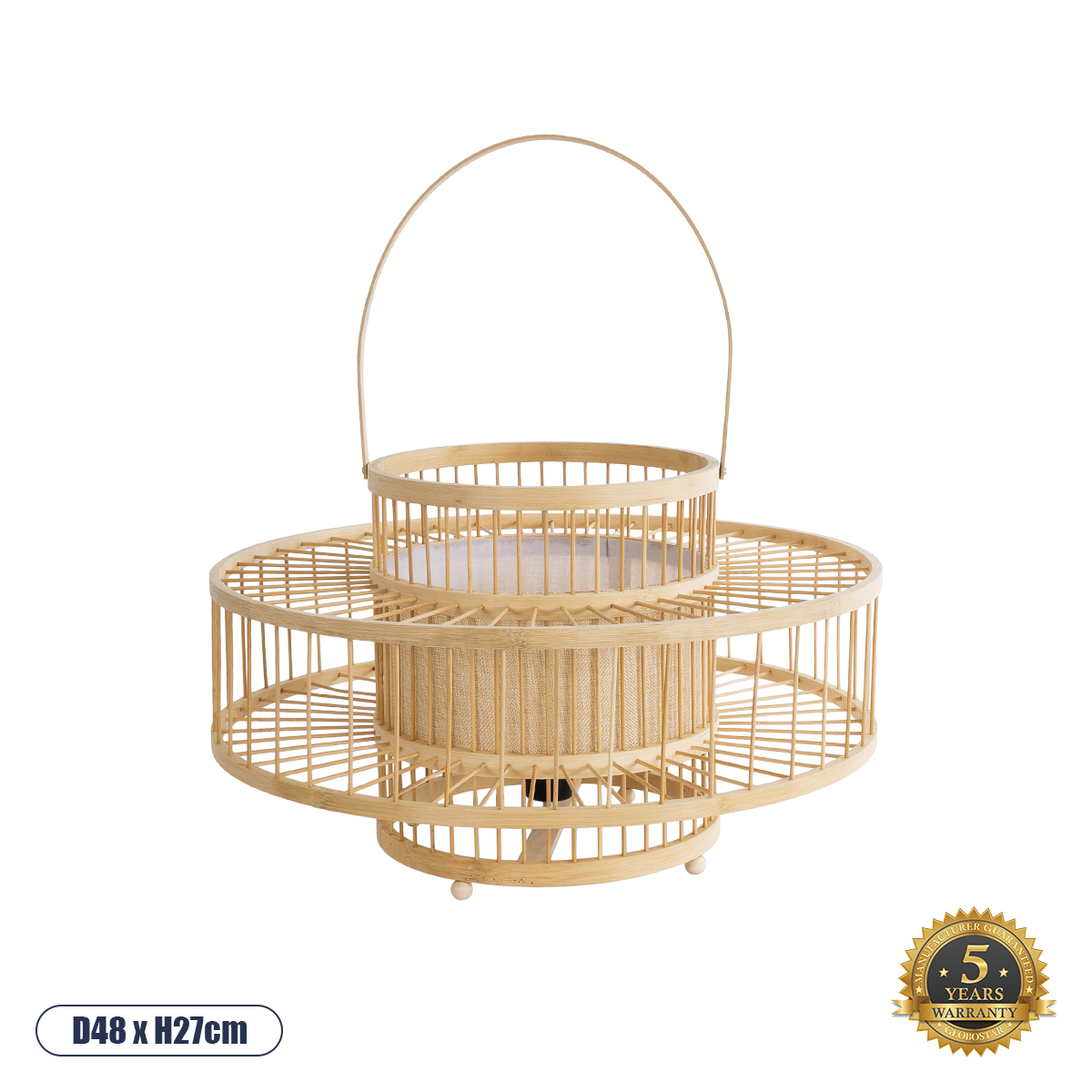Boho Επιδαπέδιο Φωτιστικό με Ντουί 1 x E27 AC 220-240V IP20 - Μπεζ - Μ48 x Π48 x Υ27cm