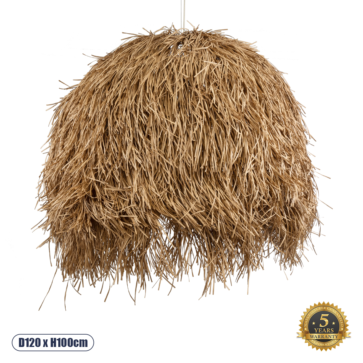 Boho Κρεμαστό Φωτιστικό Οροφής με Ντουί 1 x E27 AC 220-240V IP20 - Μπεζ - Μ120 x Π120 x Υ100cm
