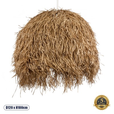 Boho Κρεμαστό Φωτιστικό Οροφής με Ντουί 1 x E27 AC 220-240V IP20 - Μπεζ - Μ120 x Π120 x Υ100cm