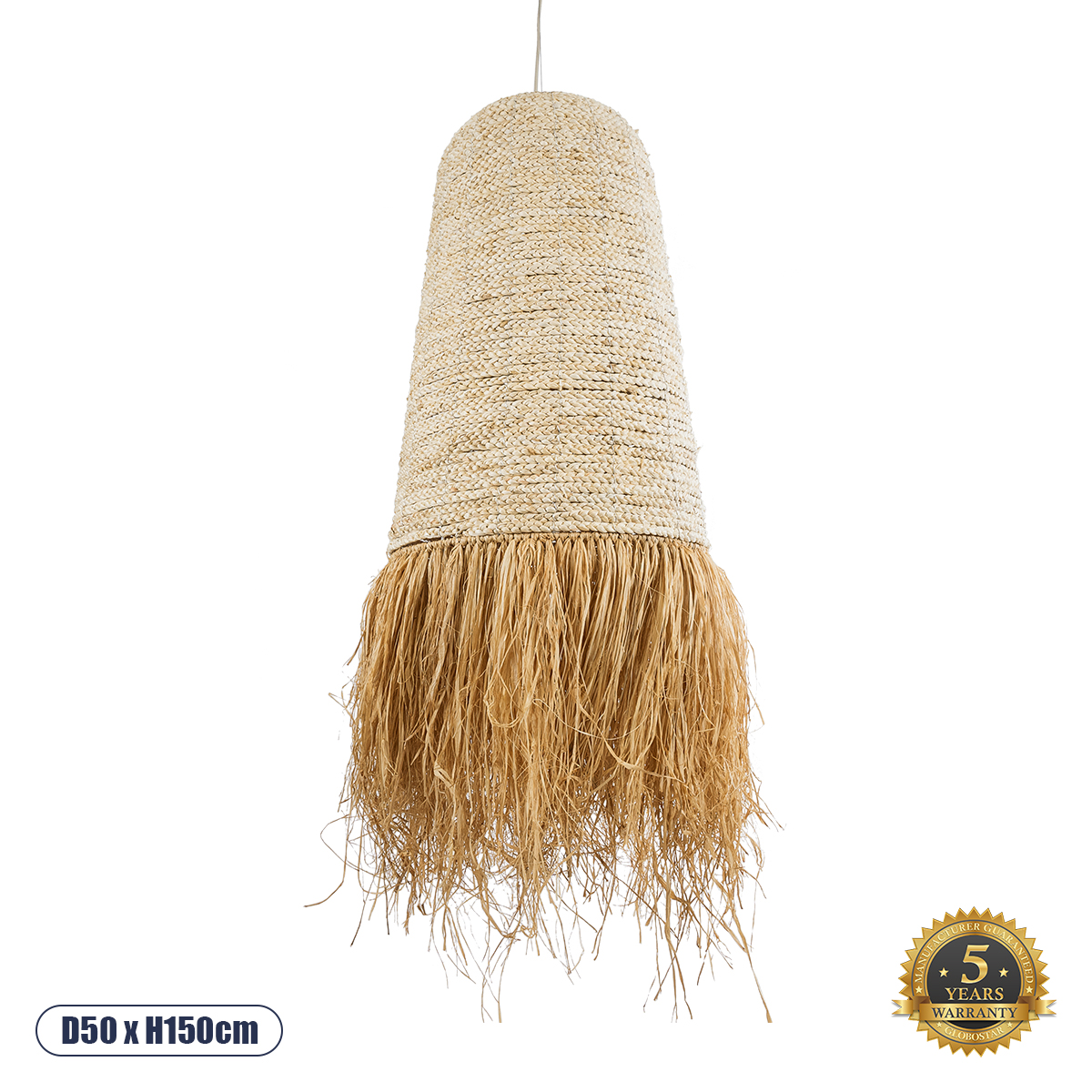 Boho Κρεμαστό Φωτιστικό Οροφής με Ντουί 1 x E27 AC 220-240V IP20 - Μπεζ - Μ50 x Π50 x Υ150cm