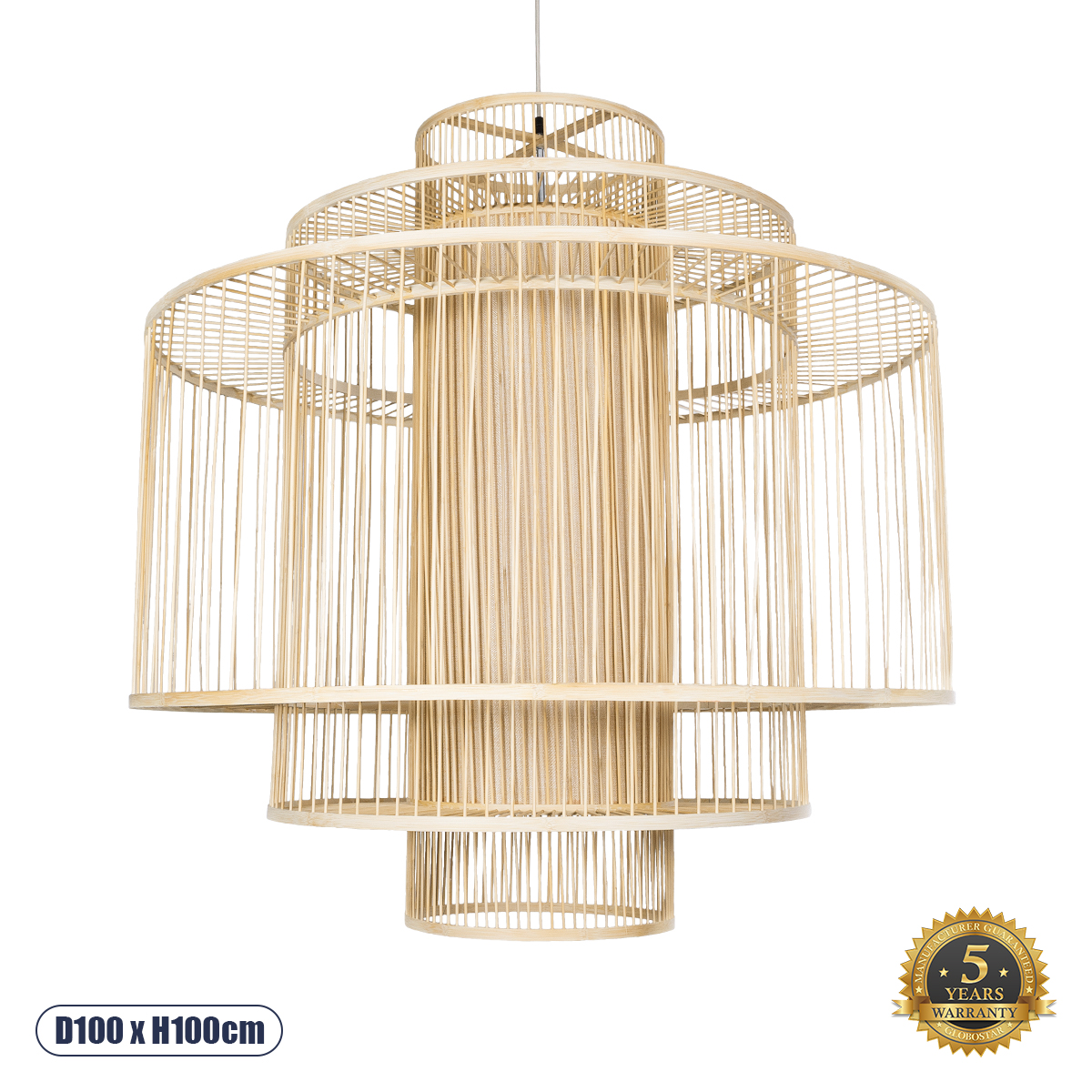 Boho Κρεμαστό Φωτιστικό Οροφής με Ντουί 1 x E27 AC 220-240V IP20 - Μπεζ - Μ100 x Π100 x Y100cm