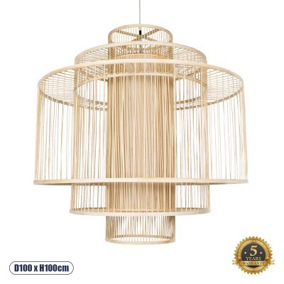 Boho Κρεμαστό Φωτιστικό Οροφής με Ντουί 1 x E27 AC 220-240V IP20 - Μπεζ - Μ100 x Π100 x Y100cm