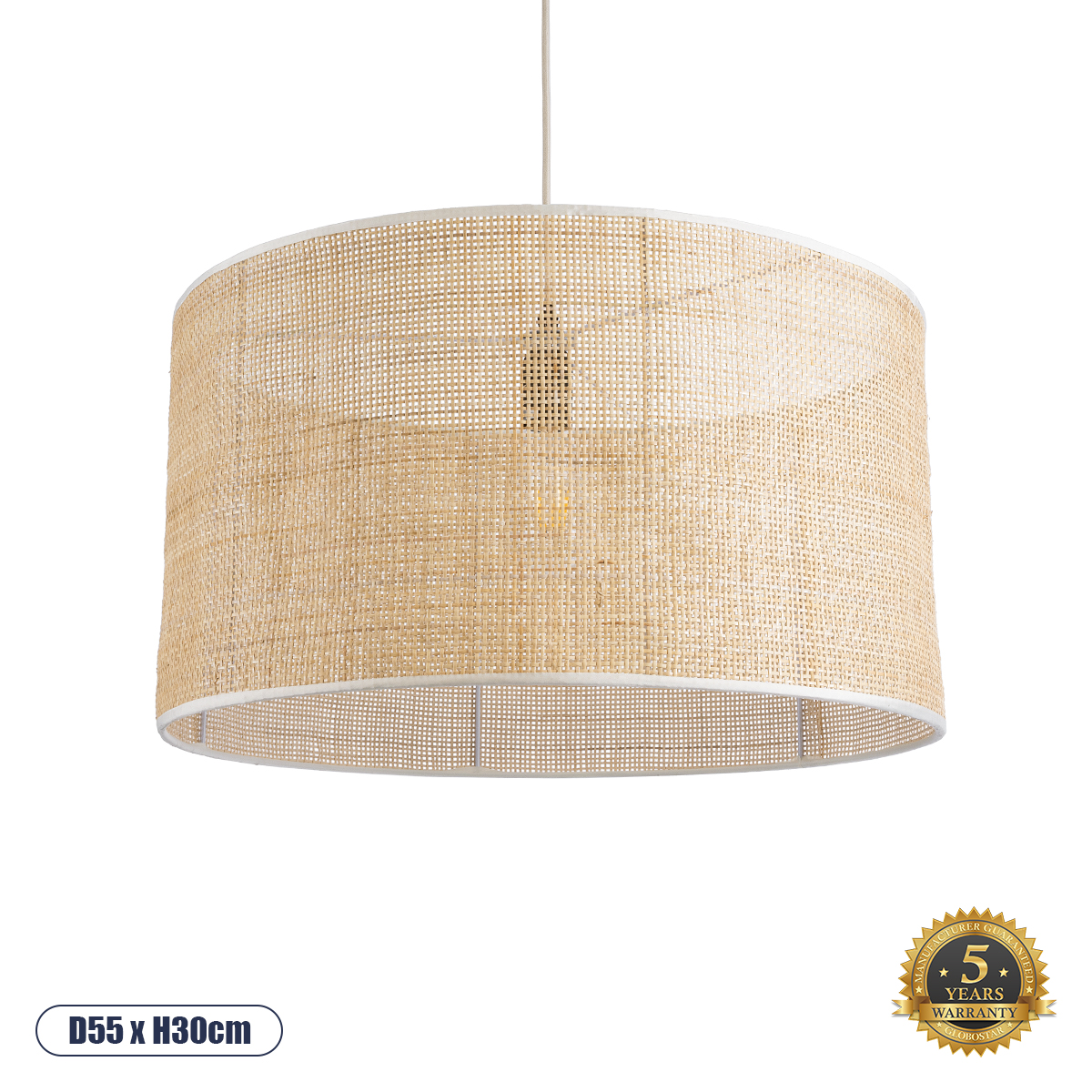 Boho Κρεμαστό Φωτιστικό Οροφής με Ντουί 1 x E27 AC 220-240V IP20 - Μπεζ - Μ55 x Π55 x Y30cm