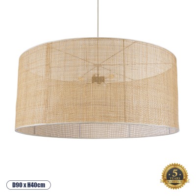 Boho Κρεμαστό Φωτιστικό Οροφής με Ντουί 3 x E27 AC 220-240V IP20 - Μπεζ - Μ90 x Π90 x Υ40cm