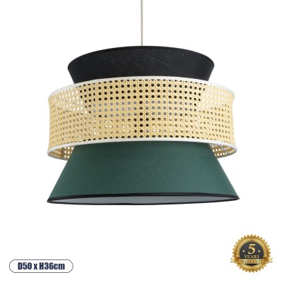 Boho Κρεμαστό Φωτιστικό Οροφής με Ντουί 1 x E27 AC 220-240V IP20 - Πολύχρωμο - Μ50 x Π50 x Υ36cm
