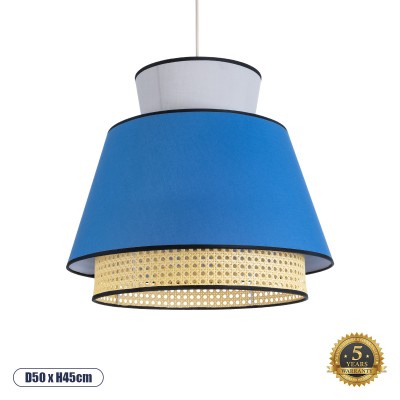 Boho Κρεμαστό Φωτιστικό Οροφής με Ντουί 1 x E27 AC 220-240V IP20 - Πολύχρωμο - Μ50 x Π50 x Υ45cm