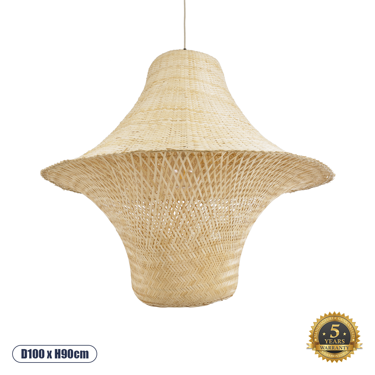Boho Κρεμαστό Φωτιστικό Οροφής με Ντουί 1 x E27 AC 220-240V IP20 - Μπεζ - Μ100 x Π100 x Υ90cm