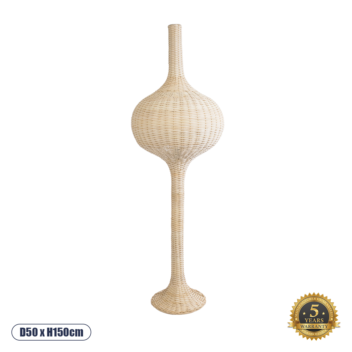 Boho Επιδαπέδιο Φωτιστικό με Ντουί 1 x E27 AC 220-240V IP20 - Μπεζ - Μ40 x Π40 x Υ150cm