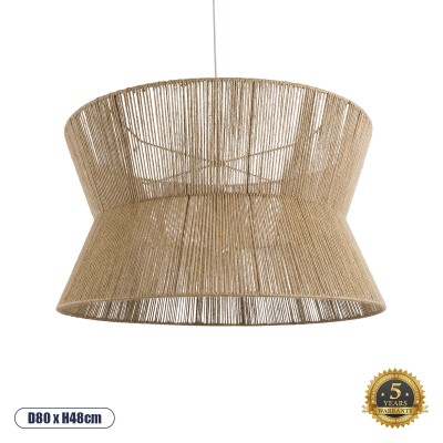 Boho Κρεμαστό Φωτιστικό Οροφής με Ντουί 1 x E27 AC 220-240V IP20 - Μπεζ - Μ80 x Π80 x Υ48cm