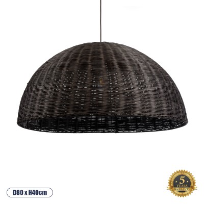 Boho Κρεμαστό Φωτιστικό Οροφής με Ντουί 1 x E27 AC 220-240V IP20 - Καφέ - Μ80 x Π80 x Υ40cm