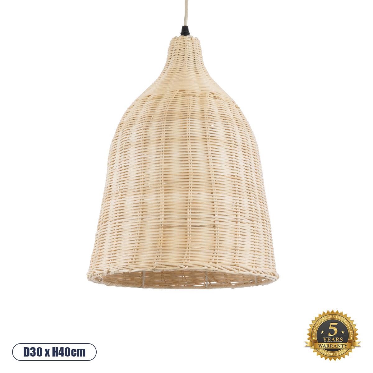 Boho Κρεμαστό Φωτιστικό Οροφής με Ντουί 1 x E27 AC 220-240V IP20 - Μπεζ - Μ30 x Π30 x Υ40cm