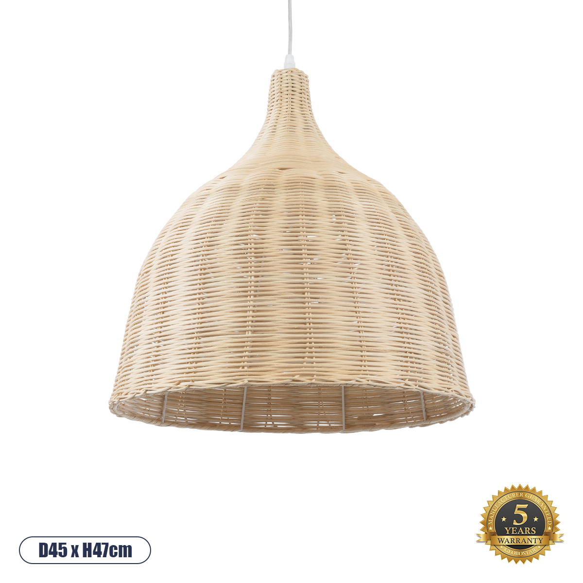 Boho Κρεμαστό Φωτιστικό Οροφής με Ντουί 1 x E27 AC 220-240V IP20 - Μπεζ - Μ45 x Π45 x Υ47cm