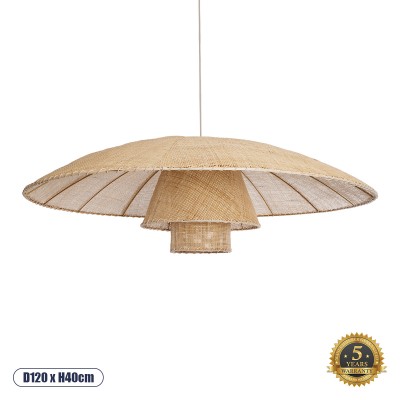 Boho Κρεμαστό Φωτιστικό Οροφής με Ντουί 1 x E27 AC 220-240V IP20 - Μπεζ - Μ120 x Π120 x Υ40cm