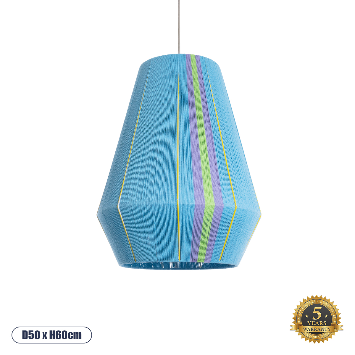 Boho Κρεμαστό Φωτιστικό Οροφής με Ντουί 1 x E27 AC 220-240V IP20 - Πολύχρωμο - Μ50 x Π50 x Υ60cm