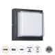 Μοντέρνο Φωτιστικό Τοίχου - Απλίκα LED 10W 1050lm 120° AC 220-240V Αδιάβροχο IP65 Φυσικό Λευκό 4500K - Bridgelux SMD Chip - Μαύρο Ματ - Μ17 x Π17 x Υ9cm - 3 Χρόνια Εγγύηση
