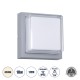 Μοντέρνο Φωτιστικό Τοίχου - Απλίκα LED 10W 1050lm 120° AC 220-240V Αδιάβροχο IP65 Φυσικό Λευκό 4500K - Bridgelux SMD Chip - Γκρι - Μ17 x Π17 x Υ9cm - 3 Χρόνια Εγγύηση