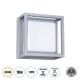 Μοντέρνο Φωτιστικό Τοίχου - Απλίκα LED 10W 1050lm 120° AC 220-240V Αδιάβροχο IP65 Φυσικό Λευκό 4500K - Bridgelux SMD Chip - Γκρι - Μ17 x Π17 x Υ9cm - 3 Χρόνια Εγγύηση