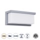 Μοντέρνο Φωτιστικό Τοίχου - Απλίκα LED 18W 1890lm 120° AC 220-240V Αδιάβροχο IP65 Φυσικό Λευκό 4500K - Bridgelux SMD Chip - Γκρι Ματ - Μ23.5 x Π11 x Υ10cm - 3 Χρόνια Εγγύηση