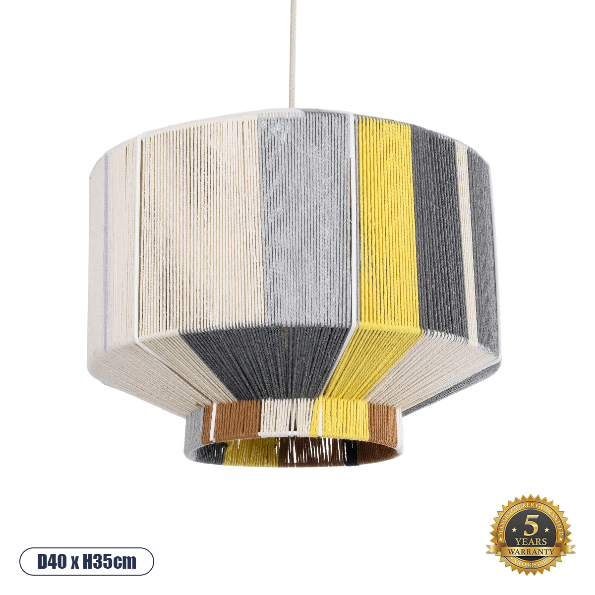 Boho Κρεμαστό Φωτιστικό Οροφής με Ντουί 1 x E27 AC 220-240V IP20 - Πολύχρωμο - Μ40 x Π40 x Υ35cm