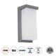 Μοντέρνο Φωτιστικό Τοίχου - Απλίκα LED 18W 1890lm 120° AC 220-240V Αδιάβροχο IP65 Φυσικό Λευκό 4500K - Bridgelux SMD Chip - Γκρι Ματ - Μ24.5 x Π11 x Υ9.5cm - 3 Χρόνια Εγγύηση
